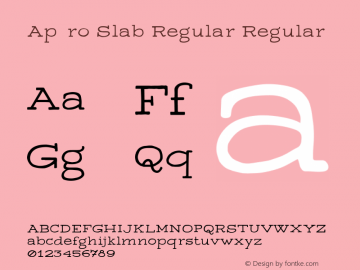 Apéro Slab Regular Version 1.00, SI, August 27, 2016, initial release Font Sample