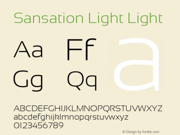 Sansation Light Light Version 1.301 Font Sample
