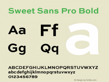 SweetSansPro-Bold Version 1.000 Font Sample