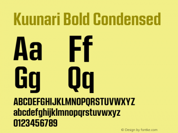 Kuunari Bold Condensed Version 1.000;PS 001.000;hotconv 1.0.88;makeotf.lib2.5.64775 Font Sample