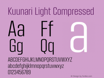 Kuunari Light Compressed Version 1.000;PS 001.000;hotconv 1.0.88;makeotf.lib2.5.64775图片样张