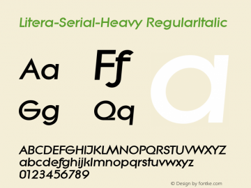 Litera-Serial-Heavy RegularItalic 1.0 Thu Oct 17 13:26:52 1996图片样张