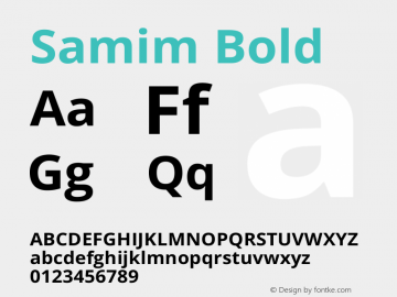 Samim Bold Version 2.0.0 Font Sample