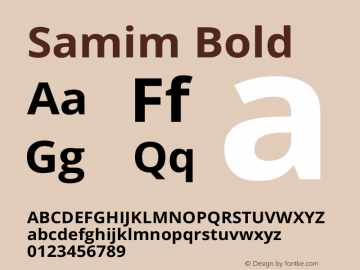 Samim Bold Version 2.0.1 Font Sample