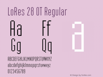 Lo-Res 28 Regular Version 1.00, SI, December 9, 2002, initial release Font Sample