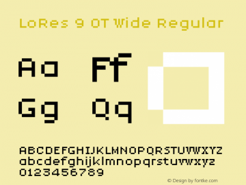 Lo-Res 9 Wide Version 1.00, SI, December 9, 2002, initial release Font Sample