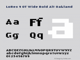 Lo-Res 9 Wide Bold Alt Bold Version 1.00, SI, December 9, 2002, initial release Font Sample