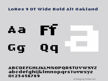 Lo-Res 9 Wide Bold Alt Bold Version 1.00, SI, December 9, 2002, initial release图片样张
