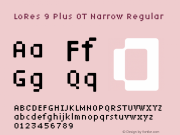 Lo-Res 9 Narrow Plus Version 1.00, SI, December 9, 2002, initial release图片样张