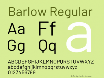 Barlow Regular Version 1.101 Font Sample