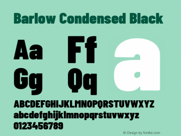 Barlow Condensed Black Version 1.101 Font Sample