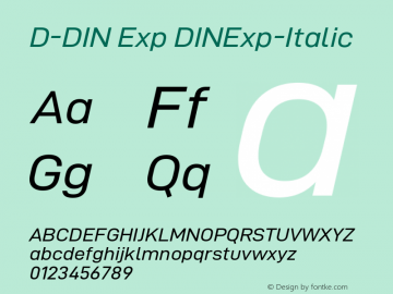 D-DIN Exp Italic Version 1.00图片样张