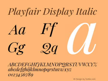 Playfair Display Italic Version 1.200; ttfautohint (v1.6)图片样张