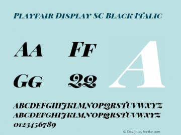 Playfair Display SC Black Italic Version 1.200; ttfautohint (v1.6) Font Sample