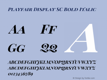 Playfair Display SC Bold Italic Version 1.200;PS 001.200;hotconv 1.0.88;makeotf.lib2.5.64775 Font Sample