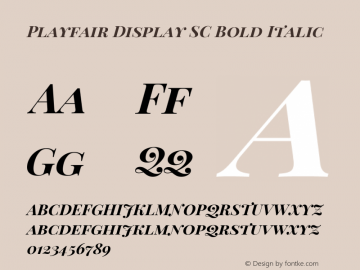 Playfair Display SC Bold Italic Version 1.200; ttfautohint (v1.6) Font Sample