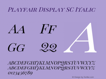 Playfair Display SC Italic Version 1.200; ttfautohint (v1.6) Font Sample