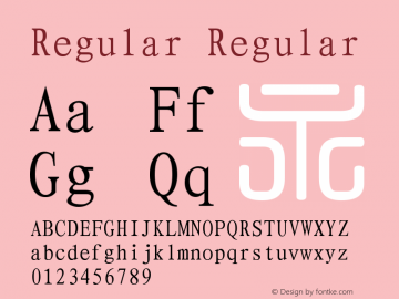 Regular Regular Version  V1.00 Font Sample
