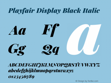 Playfair Display Black Italic Version 1.201; ttfautohint (v1.6) Font Sample