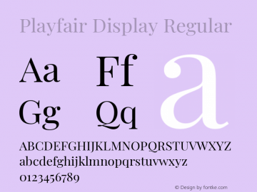 Playfair Display Regular Version 1.201; ttfautohint (v1.6)图片样张