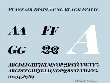 Playfair Display SC Black Italic Version 1.201; ttfautohint (v1.6) Font Sample