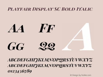Playfair Display SC Bold Italic Version 1.201;PS 001.201;hotconv 1.0.88;makeotf.lib2.5.64775 Font Sample