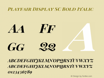 Playfair Display SC Bold Italic Version 1.201; ttfautohint (v1.6) Font Sample