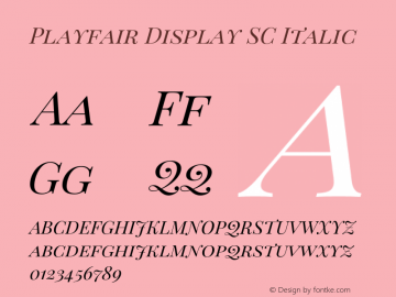 Playfair Display SC Italic Version 1.201;PS 001.201;hotconv 1.0.88;makeotf.lib2.5.64775 Font Sample