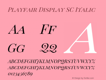 Playfair Display SC Italic Version 1.201; ttfautohint (v1.6) Font Sample