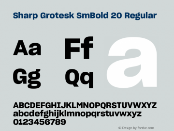Sharp Grotesk SmBold 20 Regular Version 1.001;PS 0.000;hotconv 16.6.51;makeotf.lib2.5.65220 Font Sample