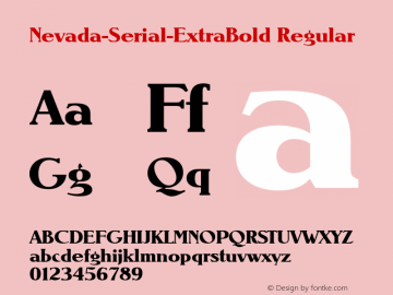Nevada-Serial-ExtraBold Regular 1.0 Thu Oct 17 15:07:43 1996 Font Sample