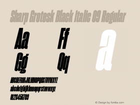 Sharp Grotesk Black Italic 09 Regular Version 1.001;PS 1.000;hotconv 16.6.51;makeotf.lib2.5.65220 Font Sample