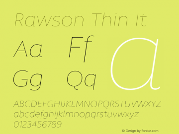 Rawson-ThinIt Version 1.000;PS 001.000;hotconv 1.0.88;makeotf.lib2.5.64775图片样张