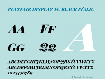 Playfair Display SC Black Italic Version 1.202; ttfautohint (v1.6) Font Sample