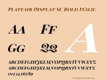 Playfair Display SC Bold Italic Version 1.202; ttfautohint (v1.6) Font Sample