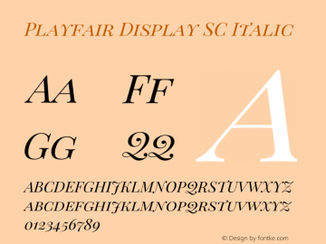 Playfair Display SC Italic Version 1.202;PS 001.202;hotconv 1.0.88;makeotf.lib2.5.64775 Font Sample