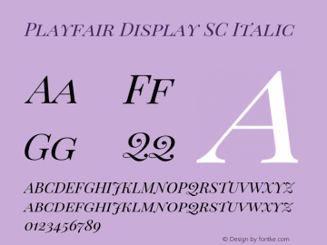 Playfair Display SC Italic Version 1.202; ttfautohint (v1.6) Font Sample