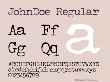 JohnDoe 001.000 Font Sample