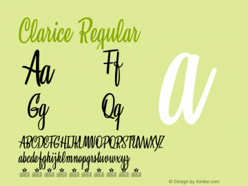 Clarice Personal Use  Font Sample