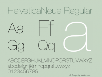 HelveticaNeue Regular Altsys Metamorphosis:29-08-1996 Font Sample
