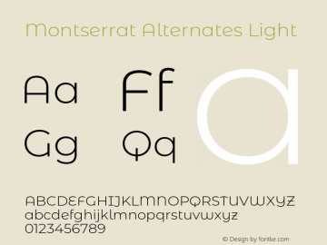 Montserrat Alternates Light Version 7.200;PS 007.200;hotconv 1.0.88;makeotf.lib2.5.64775图片样张