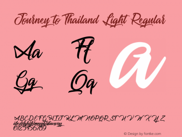 Journey to Thailand Light 1.000 Font Sample