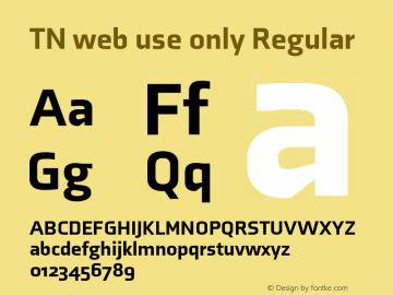 TN web use only Version 1.001 2012 Font Sample