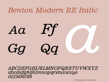 BentonModernRE-Italic Version 1.00图片样张