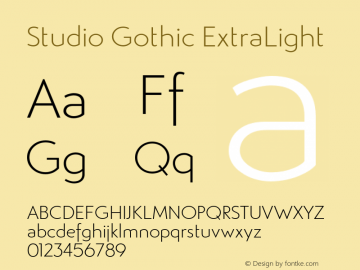 StudioGothic-ExtraLight Version 1.000图片样张