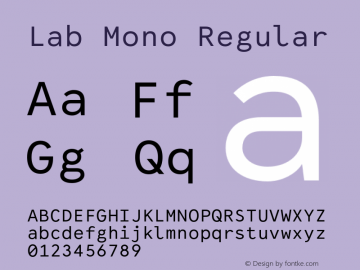 Lab Mono Version 001.000 Font Sample