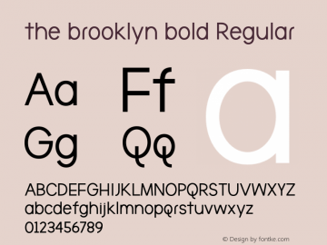 the brooklyn bold Version 1.000 Font Sample
