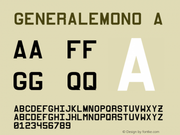 GeneraleMonoA Version 001.000 Font Sample