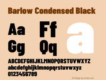 Barlow Condensed Black Version 1.103;PS 001.103;hotconv 1.0.88;makeotf.lib2.5.64775 Font Sample