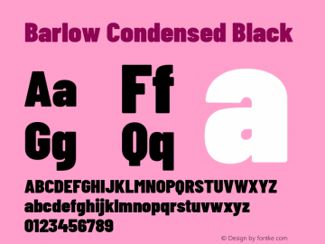 Barlow Condensed Black Version 1.103 Font Sample